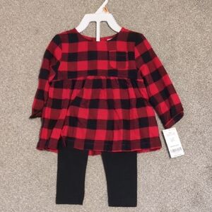 Carter's Red and Black Plaid Kids Matching Set